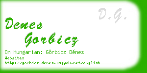 denes gorbicz business card